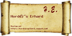 Hordós Erhard névjegykártya